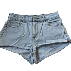 H&M Blue Distressed High Rise Denim Shorts Women's Size 10 | 74-16